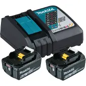 Makita 199480-6 2x Bl1860b+dc18rc Lithiumbatteri