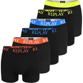 Replay Herre Boxershorts Sæt med 6 Bomuld Sort Farve Logo Størrelse XXL