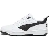 Puma Rebound V6 Low Sneakers, Shoes, White/Black/Black, 38.5