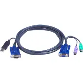 Aten 2L-5506UP - Kabel til tastatur / video / mus (KVM) - USB, HD-15 (VGA) (han) til PS/2, HD-15 (VGA) - 6 m
