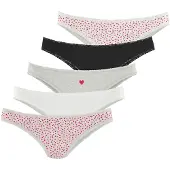 LASCANA Slip grå-meleret / rød / sort / offwhite