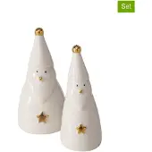 Boltze to porcelænsfigurer JELKI, hvide nisser