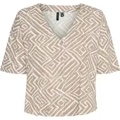 Vero Moda Bluse 'VMJESMILO' mørkebeige / hvid