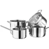 Eva Trio Stainless Steel grydesæt 4 dele Rustfrit stål