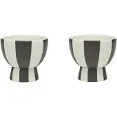 OYOY Toppu æggebæger 2-pak White-black