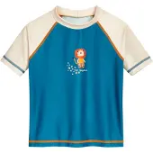 Playshoes UV-beskyttelse 'Dschungel' ecru / petroleum / orange