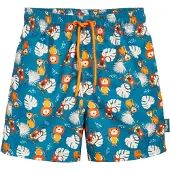 Playshoes Badeshorts 'Dschungel' ecru / petroleum / orange