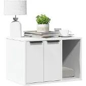 vidaXL kattebakkeskab hvid 60x40x40 cm træbaseret materiale