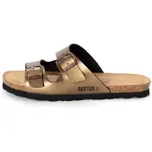 Bayton Pantoletter 'Astrakan' bronze / sort