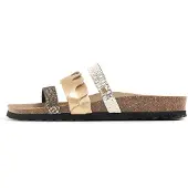 Bayton Pantoletter 'Corail' guld / sølv