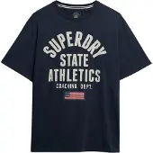 Superdry Superdrytil mænd. M1012176A Athletic Essential navy T-shirt (M), Casual, Bomuld, Korte ærmer, Blå