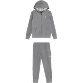 Jordan Sweatsæt - Cardigan/Sweatpants - Carbon Heather m. Logo - - 6-7 år (116-122) - Sweatsæt