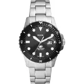 Fossil Ur - Mænd - FS6032 - Sølv Rustfrit stål - 42 mm - Sort