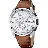 Festina Herreur F20692-1 Timeless Sølvfarvet/Læder Ø44.5 mm