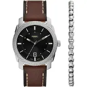 Fossil Analogt ur 'MACHINE' brun / mørkegrå / sølv