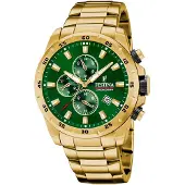 Festina Herreur F20541-3 Chrono Bike Grøn/Gul guldtonet stål Ø45.5
