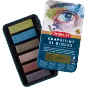 Derwent XL Graphitint Blocks 6 stk. i tinæske
