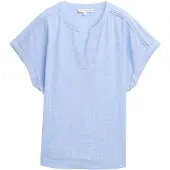 Tom Tailor Bluse lyseblå / hvid