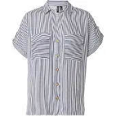 Vero Moda Bluse 'VMBumpy' natblå / hvid