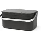 Brabantia madaffald Caddy (0,48 gal/m?rkegr?) k?kken rester kan med ophold ?bent l?g og rustfrit st?l h?ndtag til kompostering