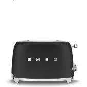 Smeg 50''s Style Brødrister TSF01BLMEU Sort, 2 skive(r), Sort, Rustfrit stål, Knapper, Rustfrit stål, 950 W