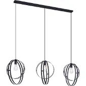 QAZQA Smart hanglamp zwart langwerpig 3-lichts incl. Wifi G95 - Indu