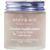 MARY & MAY Vegan Calendula Peptid Ageless Sleeping Mask 110G Deep Hydration Calendula Petals 25 Typer Peptid Hyaluronic Gel Type Korean Facial Ma