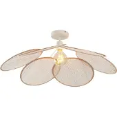 QAZQA Japandi loftslampe creme med linnedskærm - Aisha