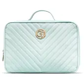 Gillian Jones Stor toilettaske med 2 rum - Mint / Koral
