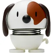 Hoptimist Baby Dog - 7 cm - Hvid/Brun - - OneSize - Pyntefigur