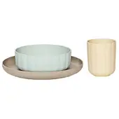 OYOY Spisesæt - Bioplast - 3 Dele - Pullo - Pale Mint/Vanilla/Ta - - OneSize - Spisesæt