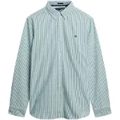 Superdry Superdrytil mænd. M4011037A Klassisk Oxford L/S-skjorte grøn (L), Casual, Bomuld, Lange ærmer