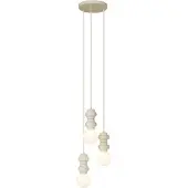 QAZQA Retro pendellampe beige med matglas 3-lys - Fedde