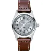 Hamilton Herreur H70455553 Khaki Field Sølvfarvet/Læder Ø38 mm