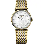 Longines Dameur L4.512.2.87.7 Grande Classique Hvid/Gul guldtonet