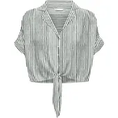 ONLY Bluse 'ONLPAULA' grå / hvid