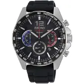 Seiko Herreur SSB347P1 Sort/Gummi Ø44 mm