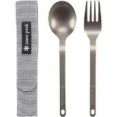 Snow Peak - Køkken - Titanium Fork & Spoon Set til UnisexTitanium - Grå