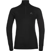 Odlo - Skiundertøj dame - BL Top Turtle Neck LS Half Zip Active Warm Eco W Black til UnisexUld - Størrelse L - Sort