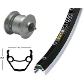 Exal Zx19 Qr Dynamo Shimano Dh3n30 Forhjul