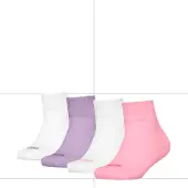 Puma Kids' Quarter Socks (4-Pack), Shop, Pink/Purple/White, 39-42