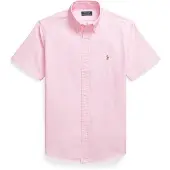 Ralph Lauren Polo Ralph Laurentil mænd. 710850782007 Lyserød Custom Fit oxford-skjorte (XXL), Casual, Pink, Bomuld, Korte ærmer