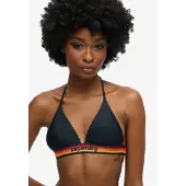 Superdry Superdrytil kvinder. W3010359A Trekantet bikinitop med marineblå vintage-logo (XL), Badetøj, Genanvendt polister, Bæredygtig