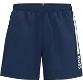 BOSS Badeshorts 'Dolphin' mørkeblå / hvid