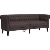 vidaXL 3-personers Chesterfield-sofa Stof - Mørkebrun