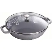 Staub Wok med glaslåg Ø30 cm 4,4 L Grå