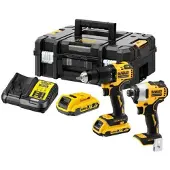 DeWalt COMBO-sæt 18V DCK2060L2T (DCD778, DCF787) 2x3,0Ah TSTAK ...