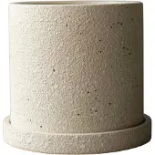 DBKD Grow krukke Ø13 cm med fad Creme structure