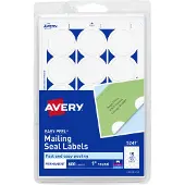 Avery 05247 Postsegl 1-tommer rund 600/PK Hvid