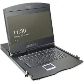 Digitus Professional DS-72211-2GE - KVM-konsol med KVM switch - 8 porte - Tysk - 19 - rackversion - 1366 x 768 @ 60 Hz - 1000:1 - sort, RAL 9005 - 1U